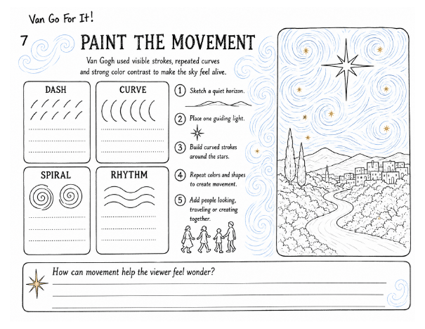 Illustrated Van Gogh unit-study sample page 6